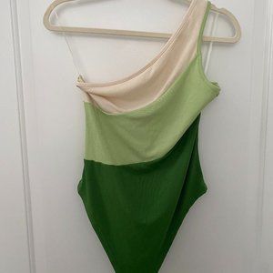 Green Striped Body suit